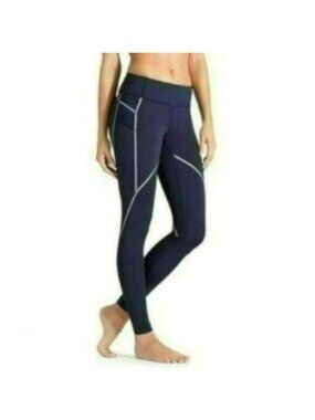 Athleta Reflective Stride Women's Small Blue Mid Rise Ankle Athletic Leggings